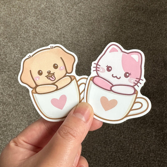 Joey & Cake in a Cup Matte Die Cut Stickers