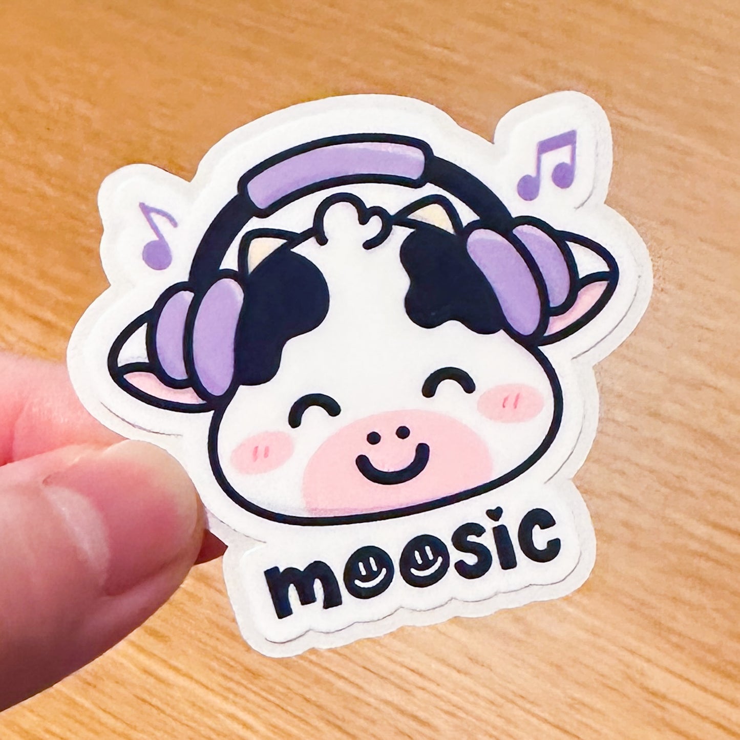 Moosic Cow Matte Die Cut Sticker