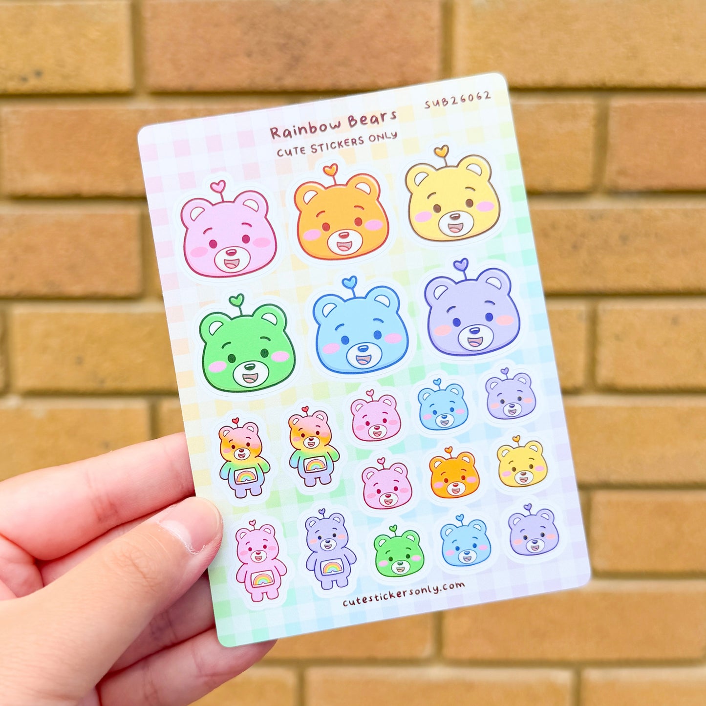 Rainbow Bears - Sticker Sheet