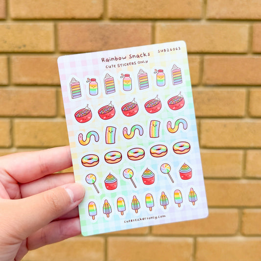 Rainbow Snacks - Sticker Sheet