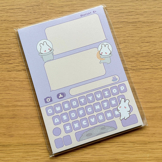 Space Messages Bunny A6 Notepad