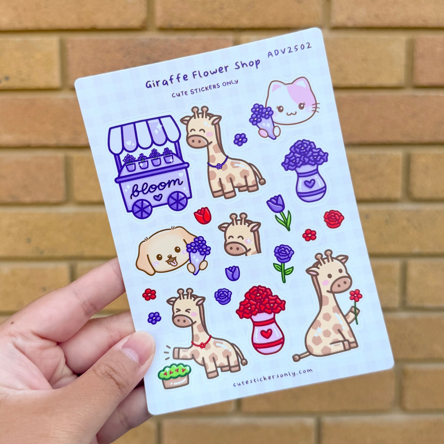 Giraffe Flower Shop - Sticker Sheet