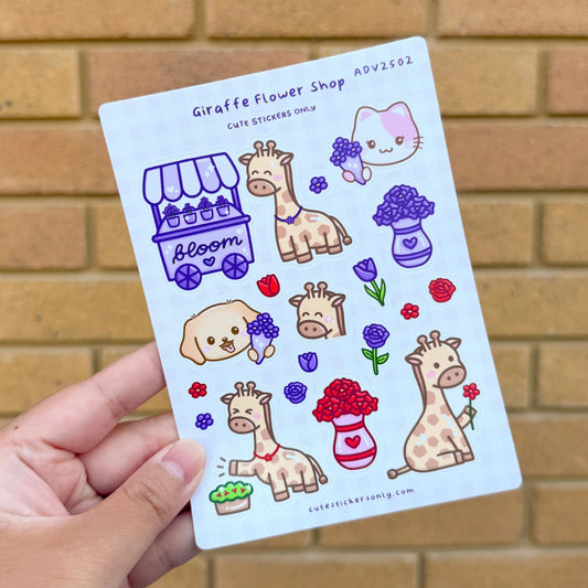 Giraffe Flower Shop - Sticker Sheet