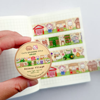Animal Village 20mm Washi Tape with Holographic Foil