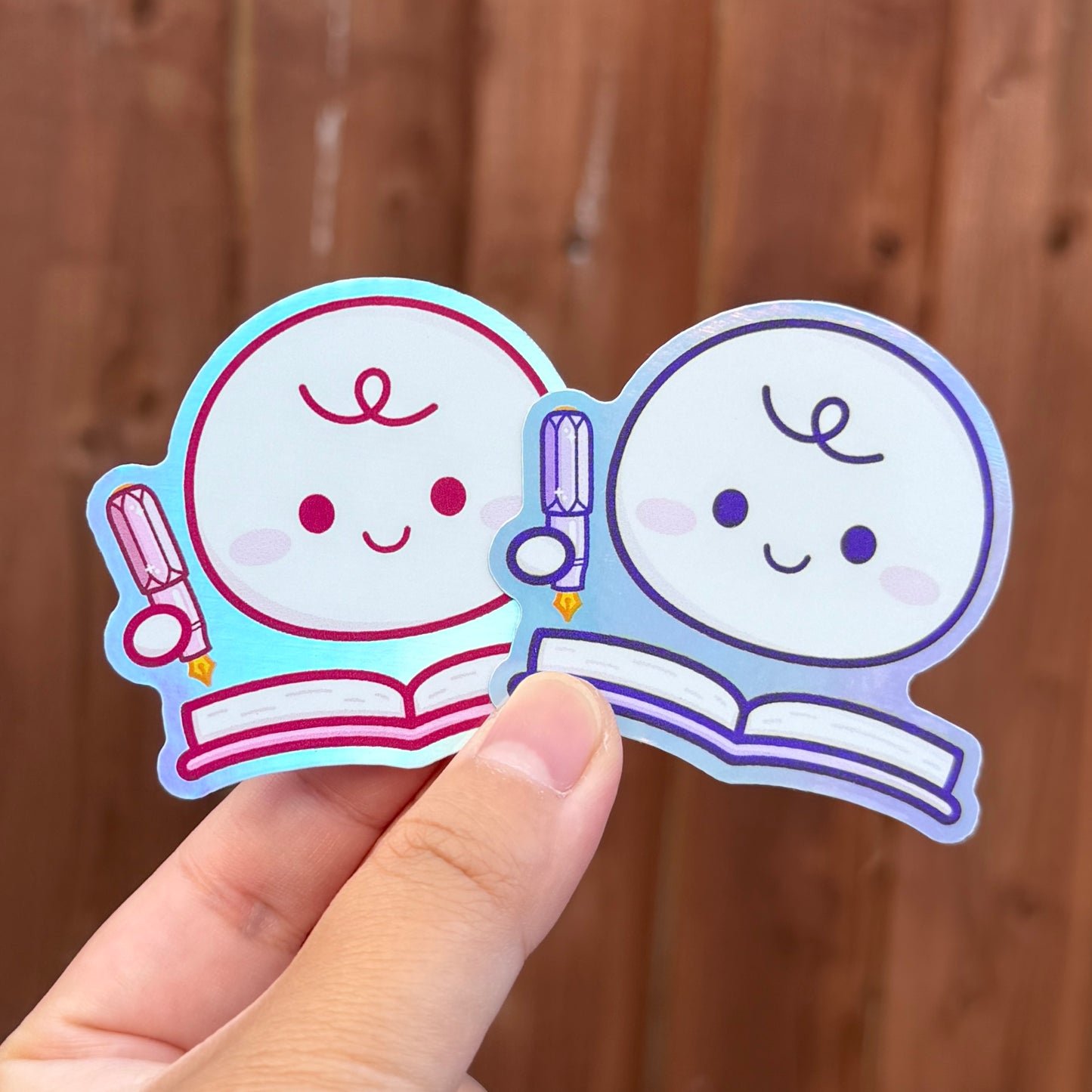 Custard Journalling Time - Holographic Die Cut Stickers