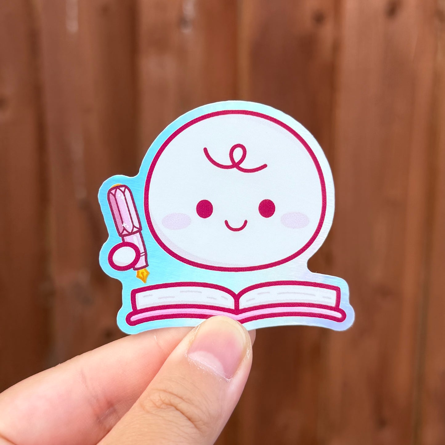 Custard Journalling Time - Holographic Die Cut Stickers