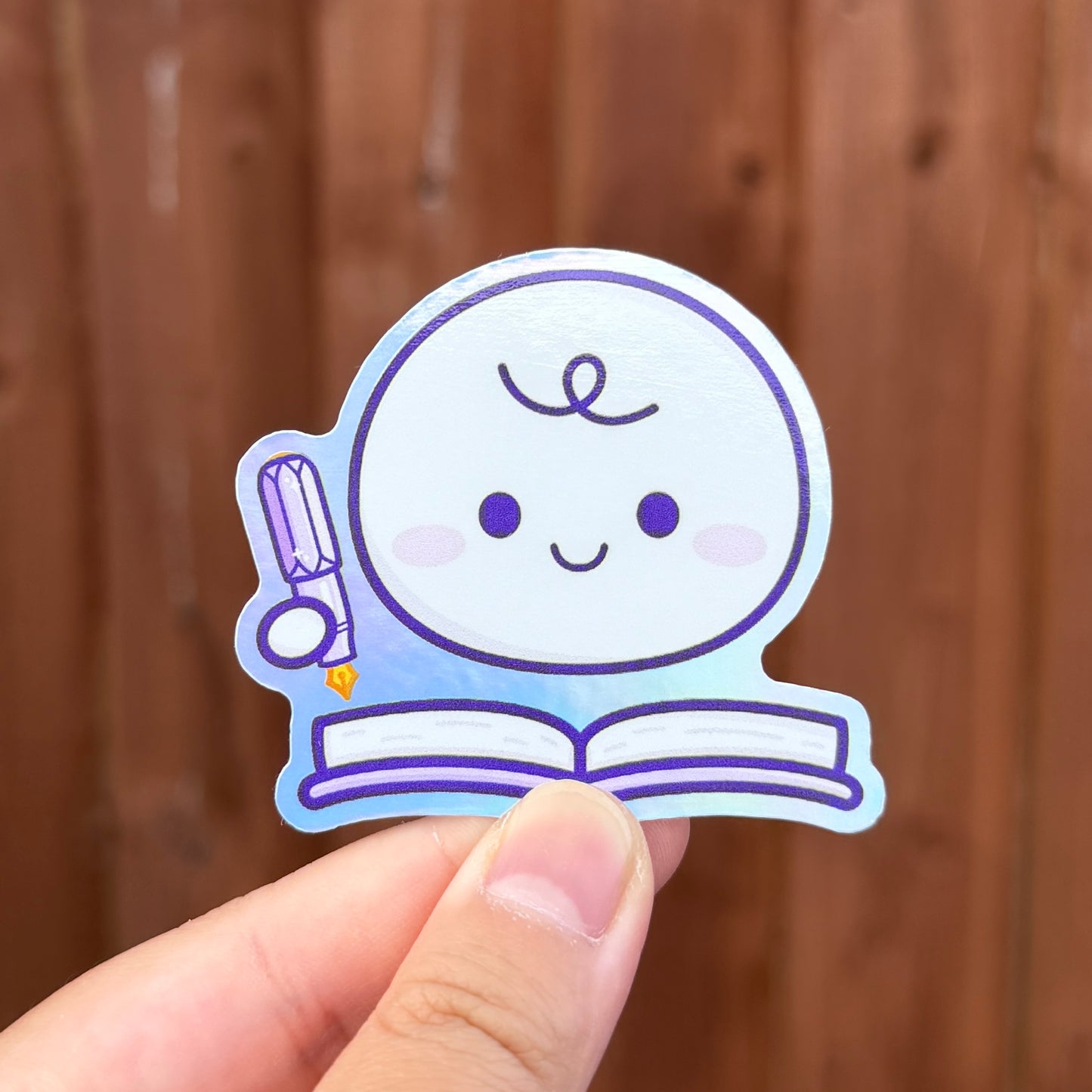 Custard Journalling Time - Holographic Die Cut Stickers
