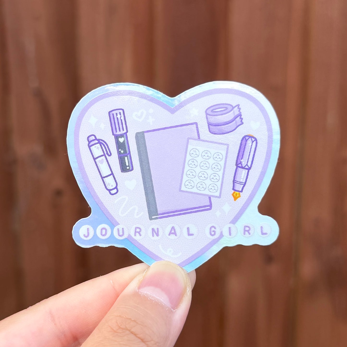 Journal & Planner Girl - Holographic Die Cut Stickers