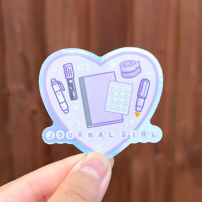 Journal & Planner Girl - Holographic Die Cut Stickers