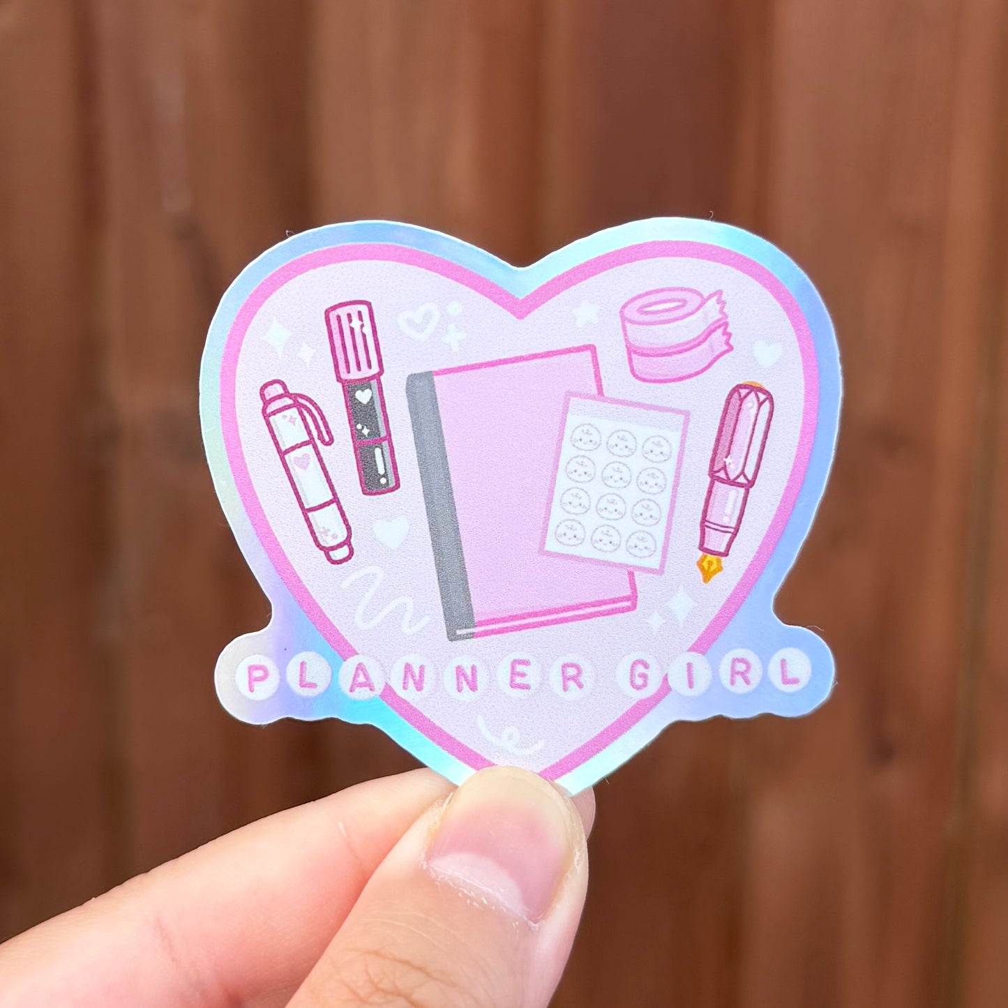 Journal & Planner Girl - Holographic Die Cut Stickers