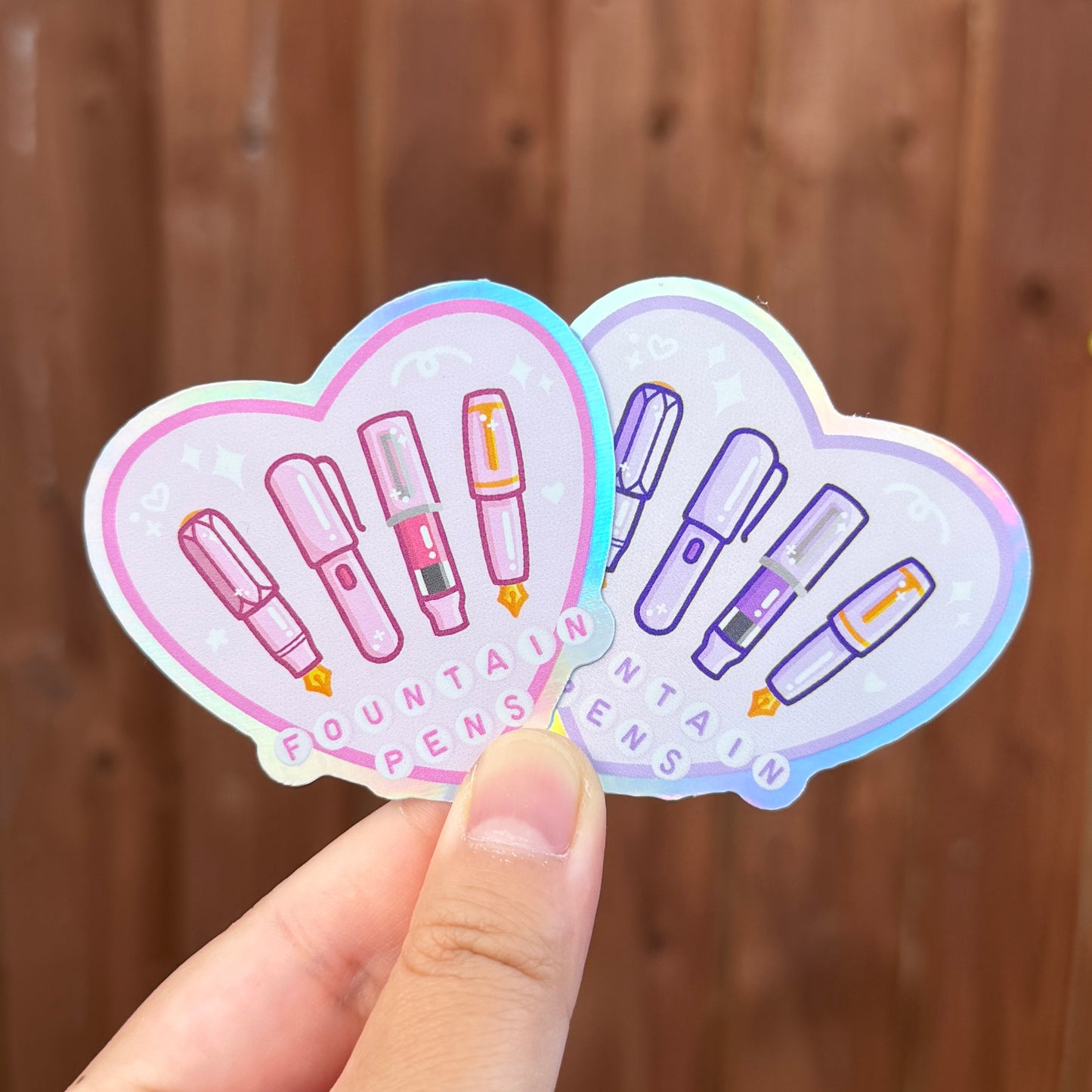 Fountain Pens Love - Holographic Die Cut Stickers