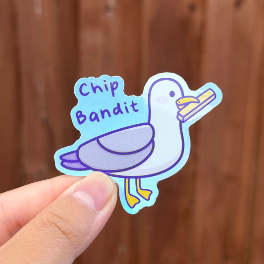 Chip Bandit - Holographic Die Cut Sticker