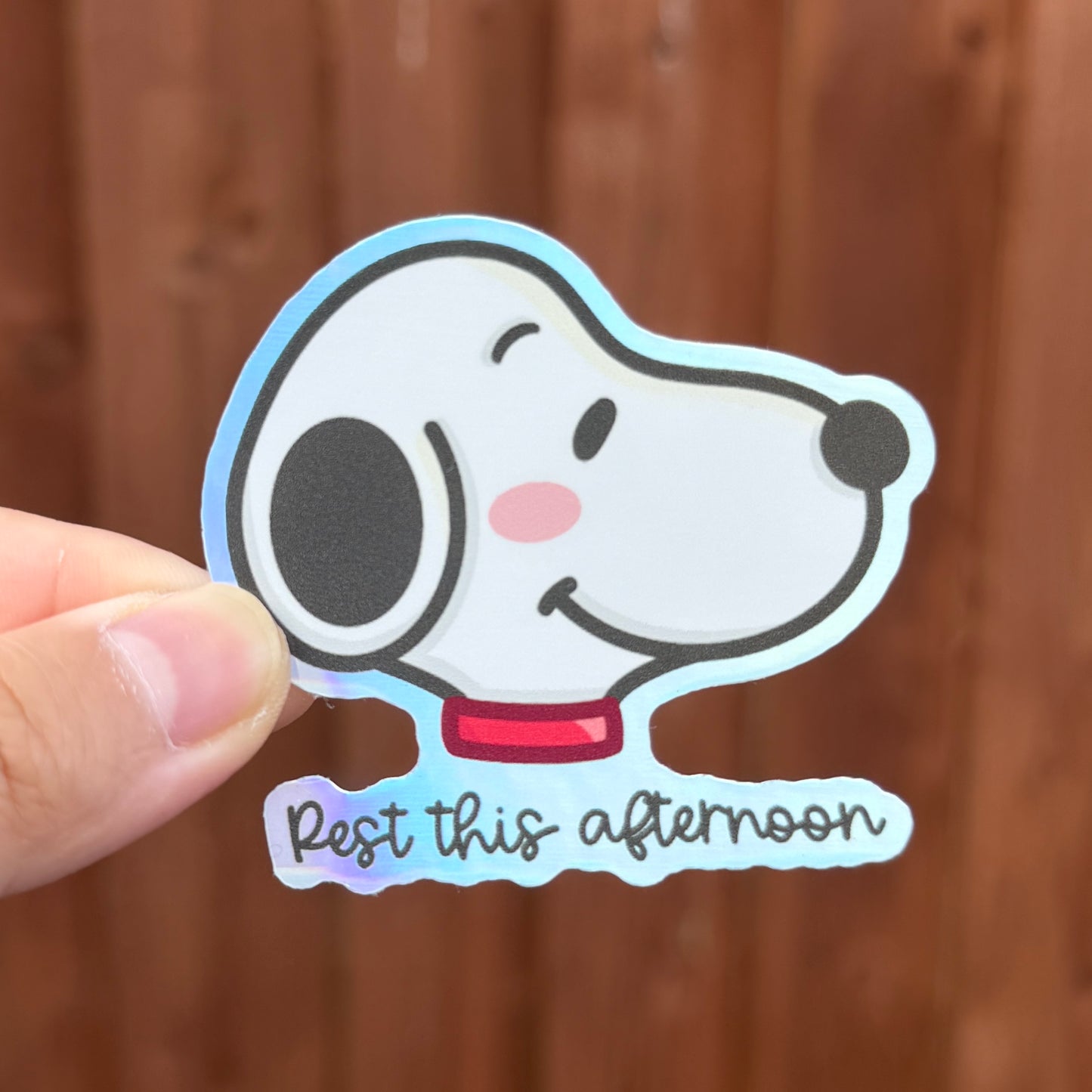 Rest this afternoon - Holographic Die Cut Sticker