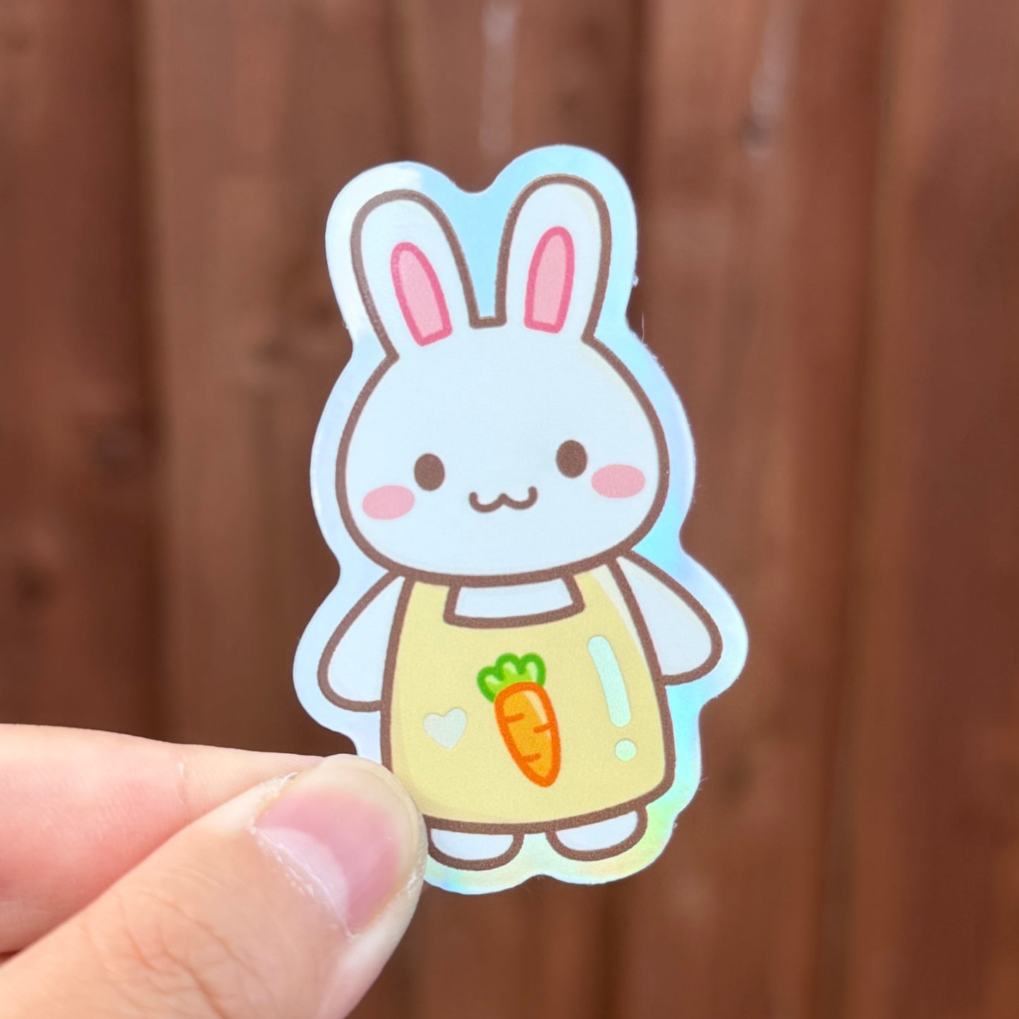 Bunny Greengrocer - Holographic Die Cut Sticker