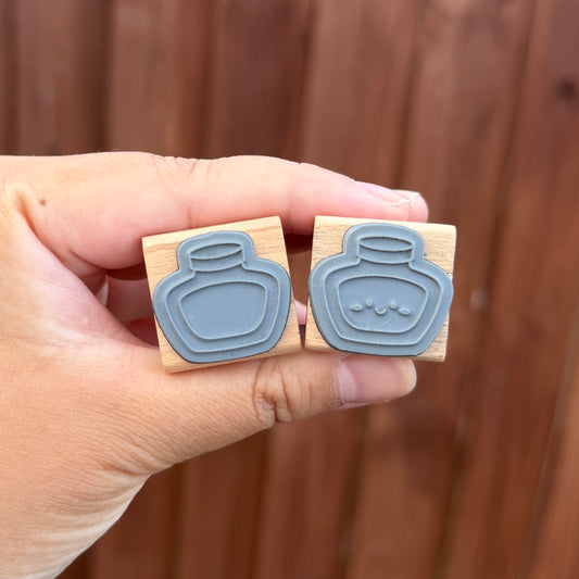 Fountain Pen Ink Pot Wooden Stamps