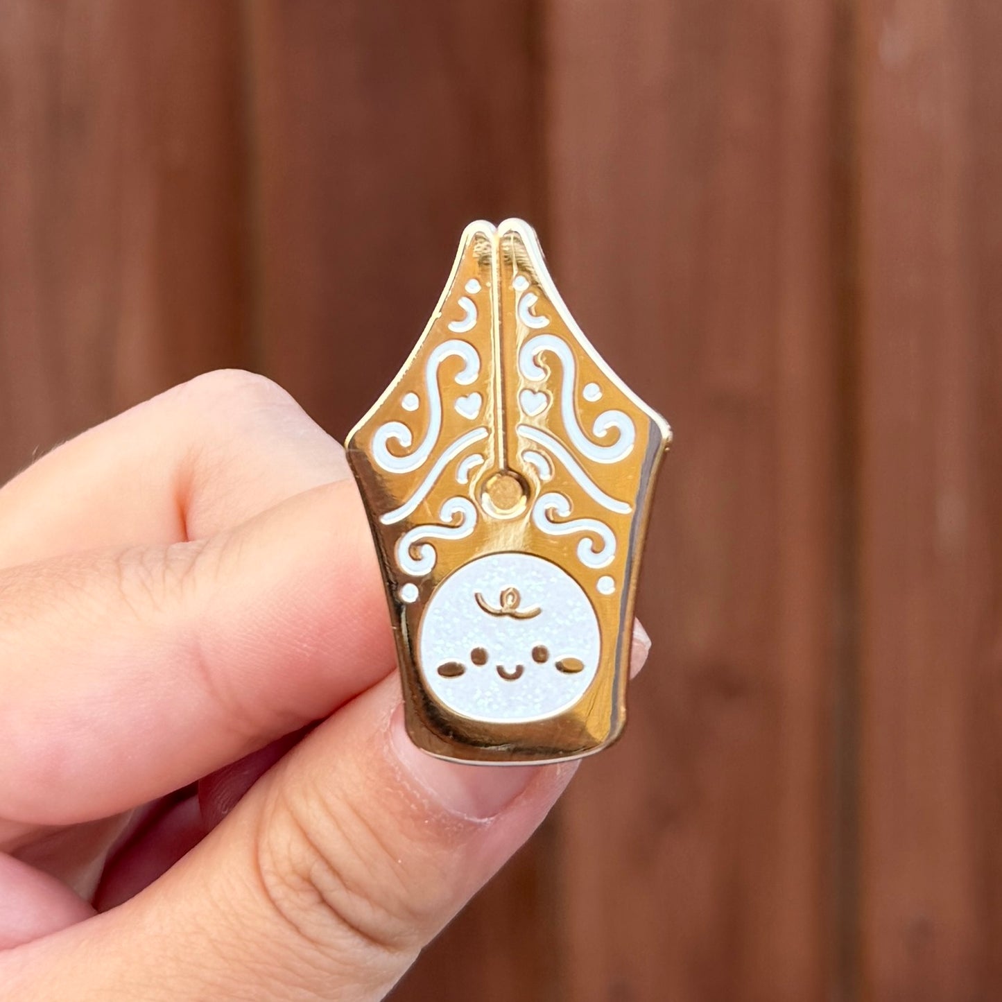 Fountain Pen Nib - Gold & Silver Enamel Pins