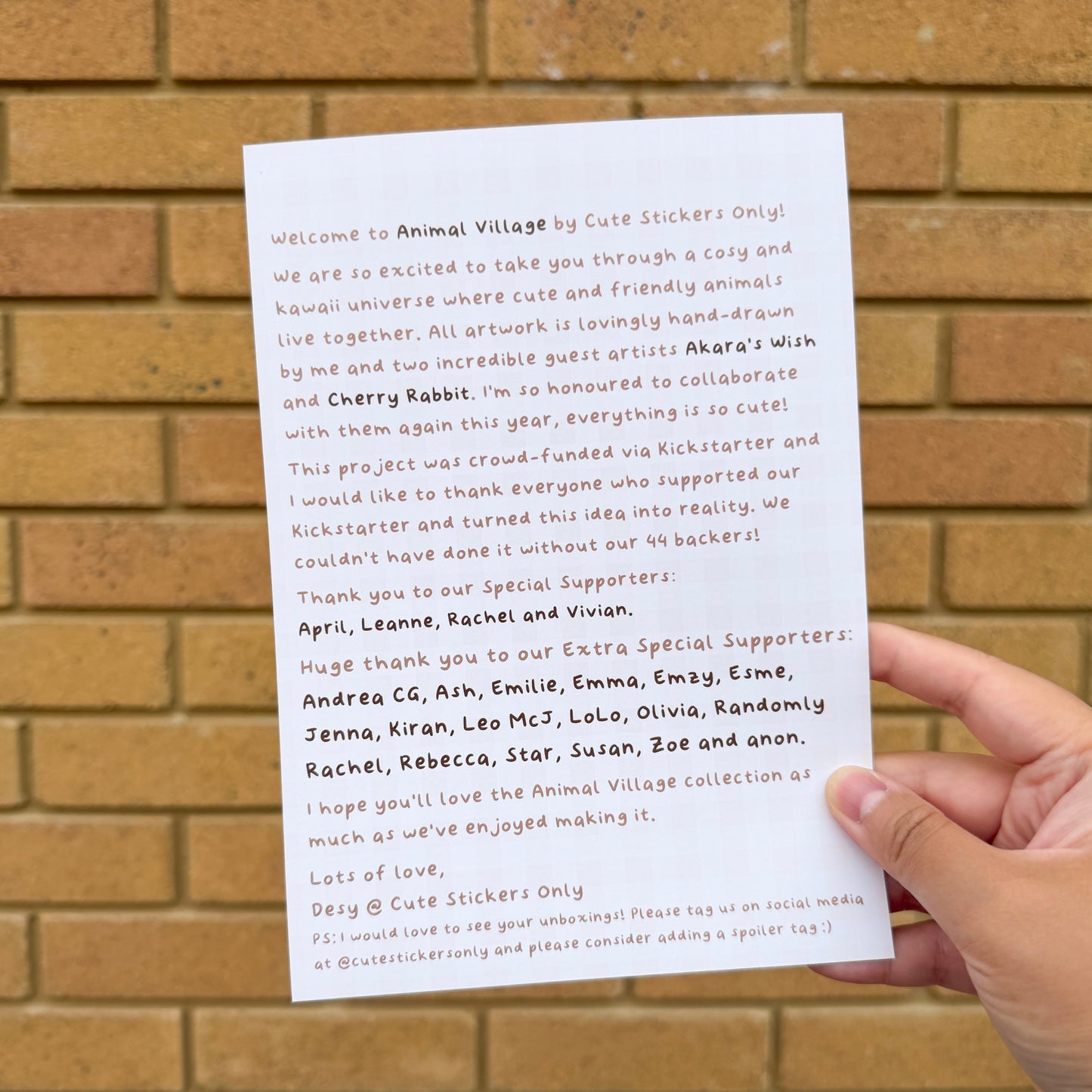 Animal Village A5 Thank You Card (350gsm)