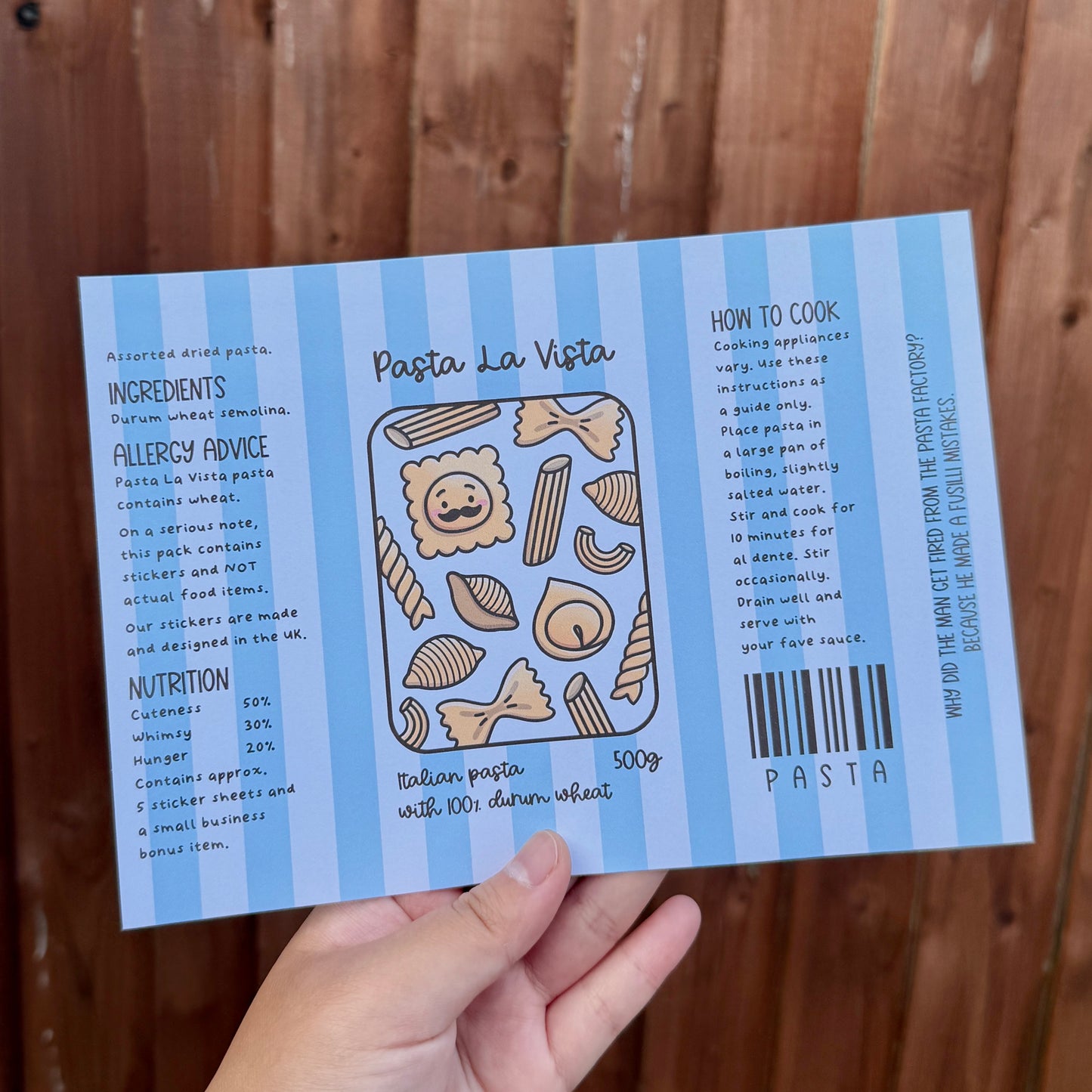 Pasta La Vista A5 Scrapbooking Paper