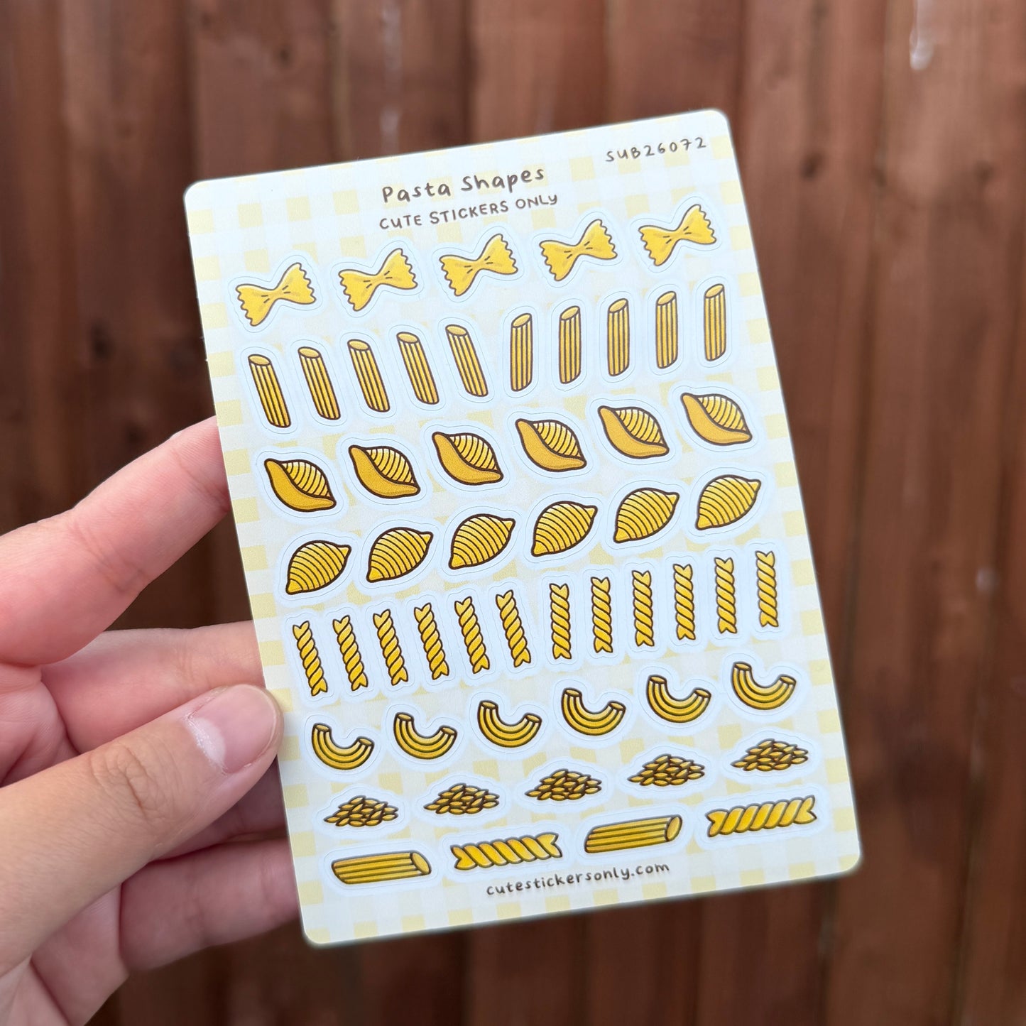 Pasta Shapes - Sticker Sheet