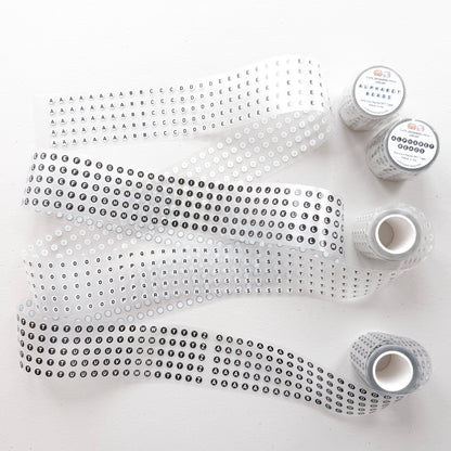 Alphabet Beads 50mm Pre-Cut Matte PET Tape