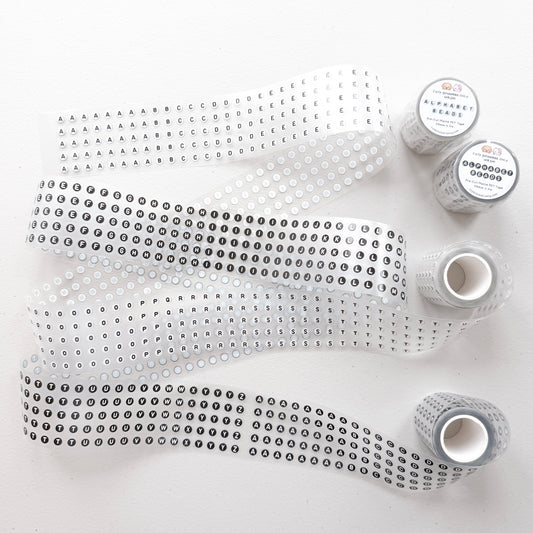 Alphabet Beads 50mm Pre-Cut Matte PET Tape