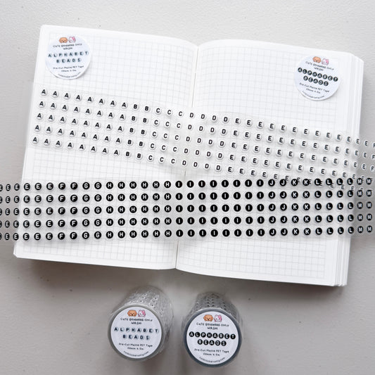 Alphabet Beads 50mm Pre-Cut Matte PET Tape