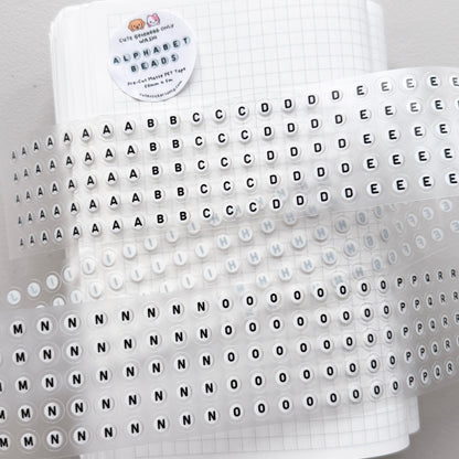 Alphabet Beads 50mm Pre-Cut Matte PET Tape