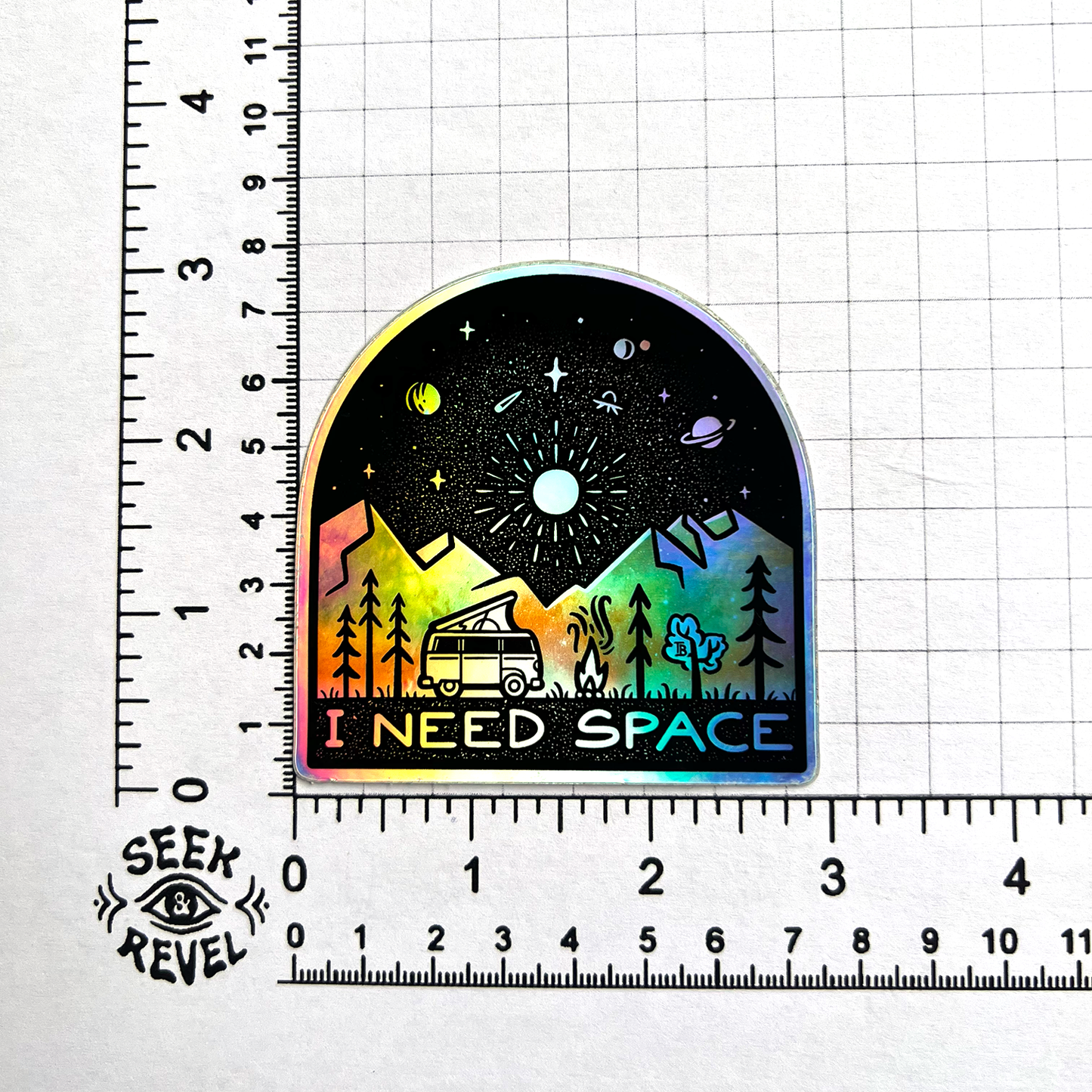 I Need Space - Large Holographic Waterproof Sticker