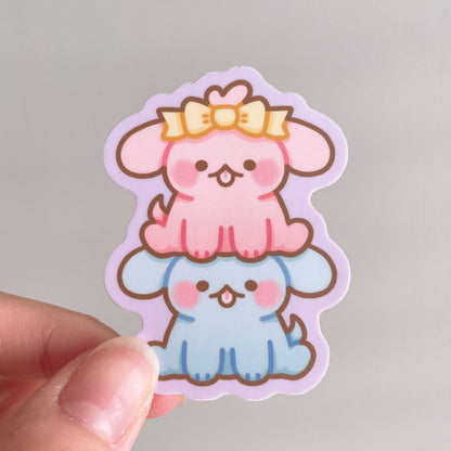 Puppy Hat Puppy Vinyl Sticker