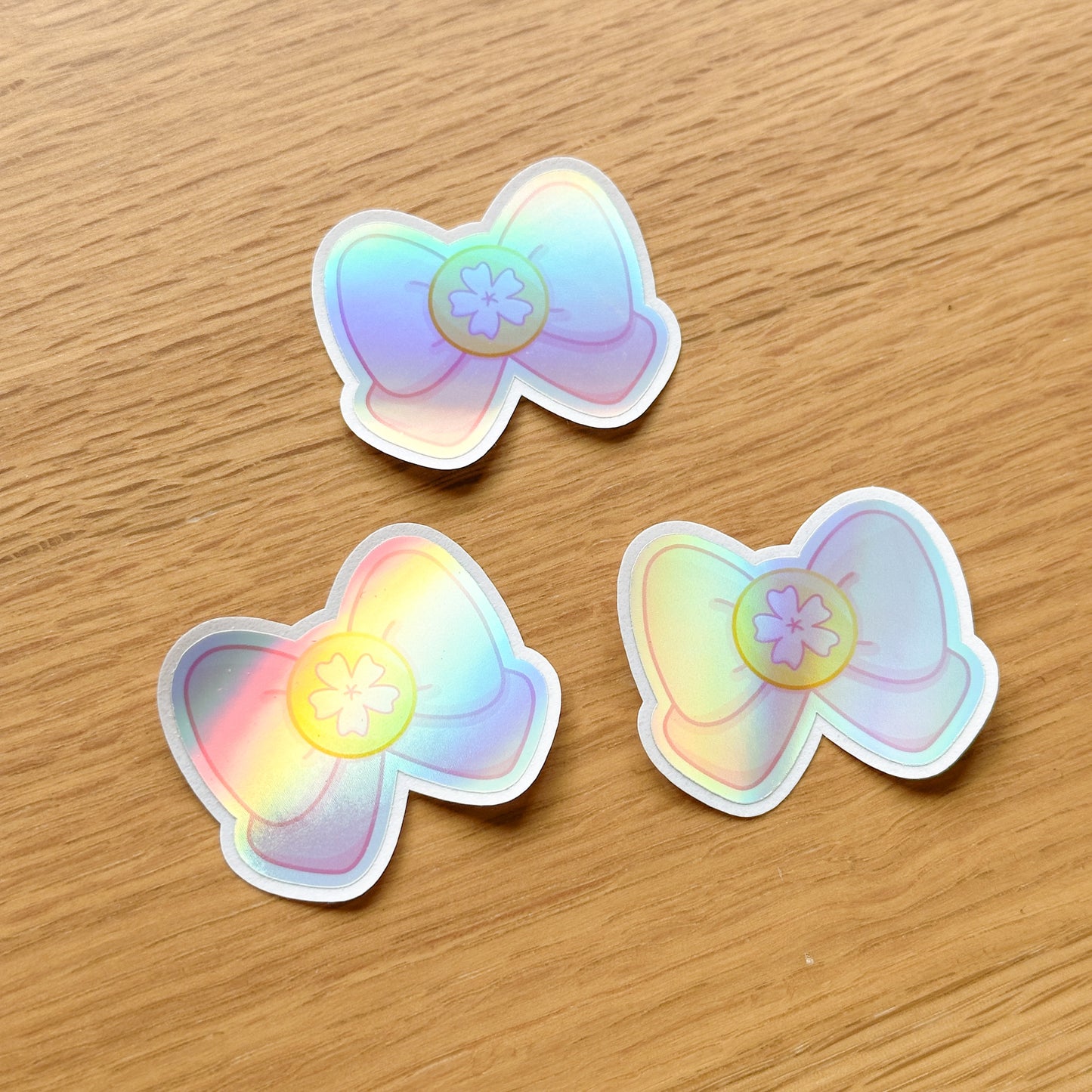 Sakura Bow - Holographic Die Cut Sticker