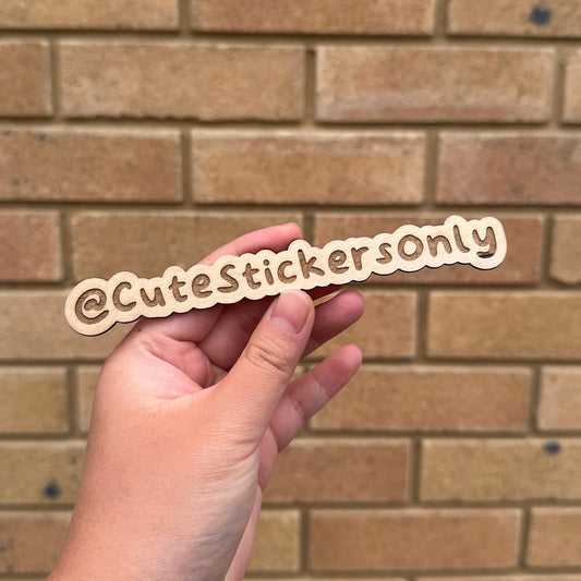 Custom Engraved Wooden Social Media Handle Sign / Photo Prop