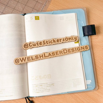 Custom Engraved Wooden Social Media Handle Sign / Photo Prop