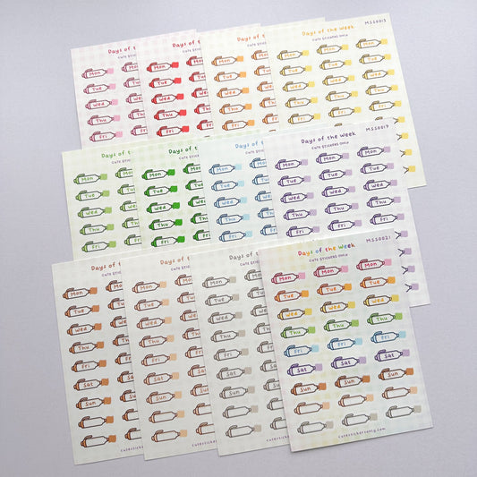 Meowliners Days of the Week - Premium Sticker Sheets