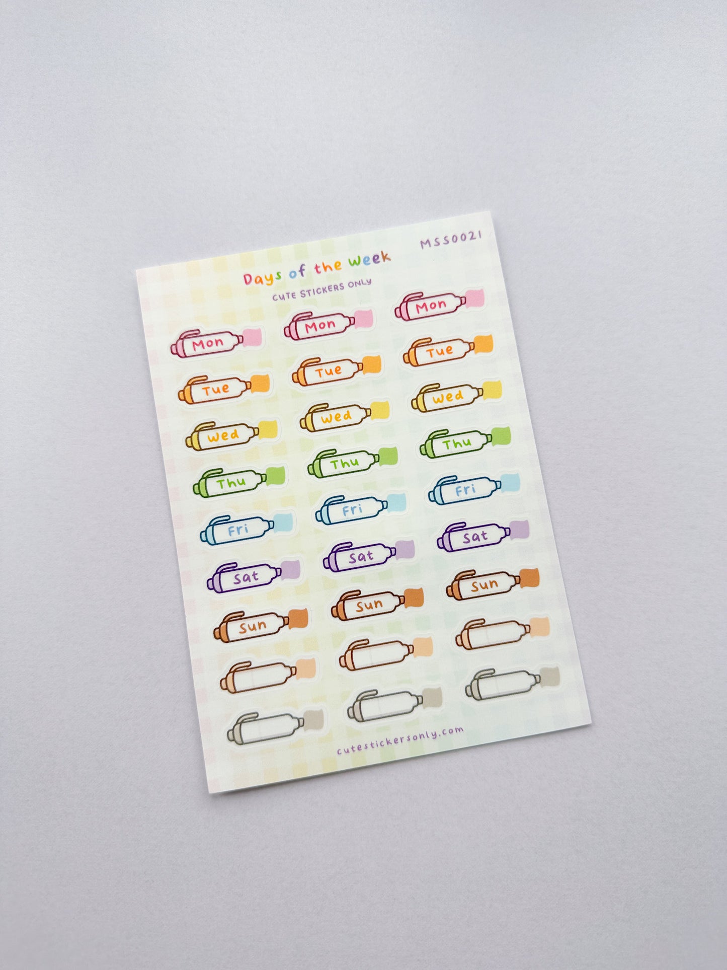 Meowliners Days of the Week - Premium Sticker Sheets