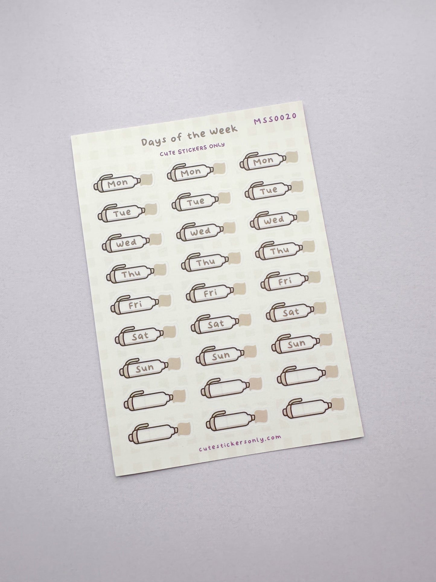 Meowliners Days of the Week - Premium Sticker Sheets