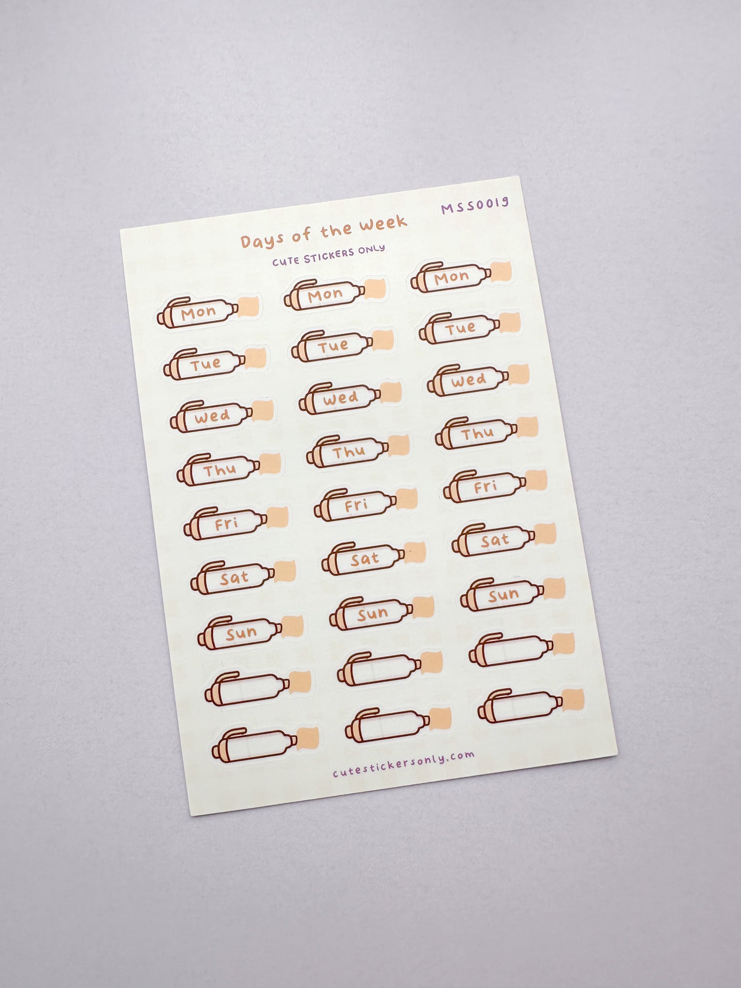 Meowliners Days of the Week - Premium Sticker Sheets