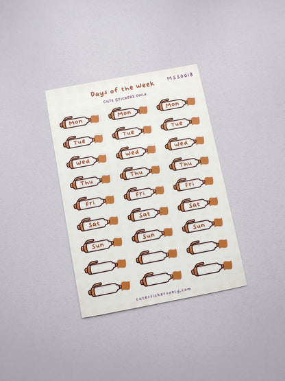 Meowliners Days of the Week - Premium Sticker Sheets