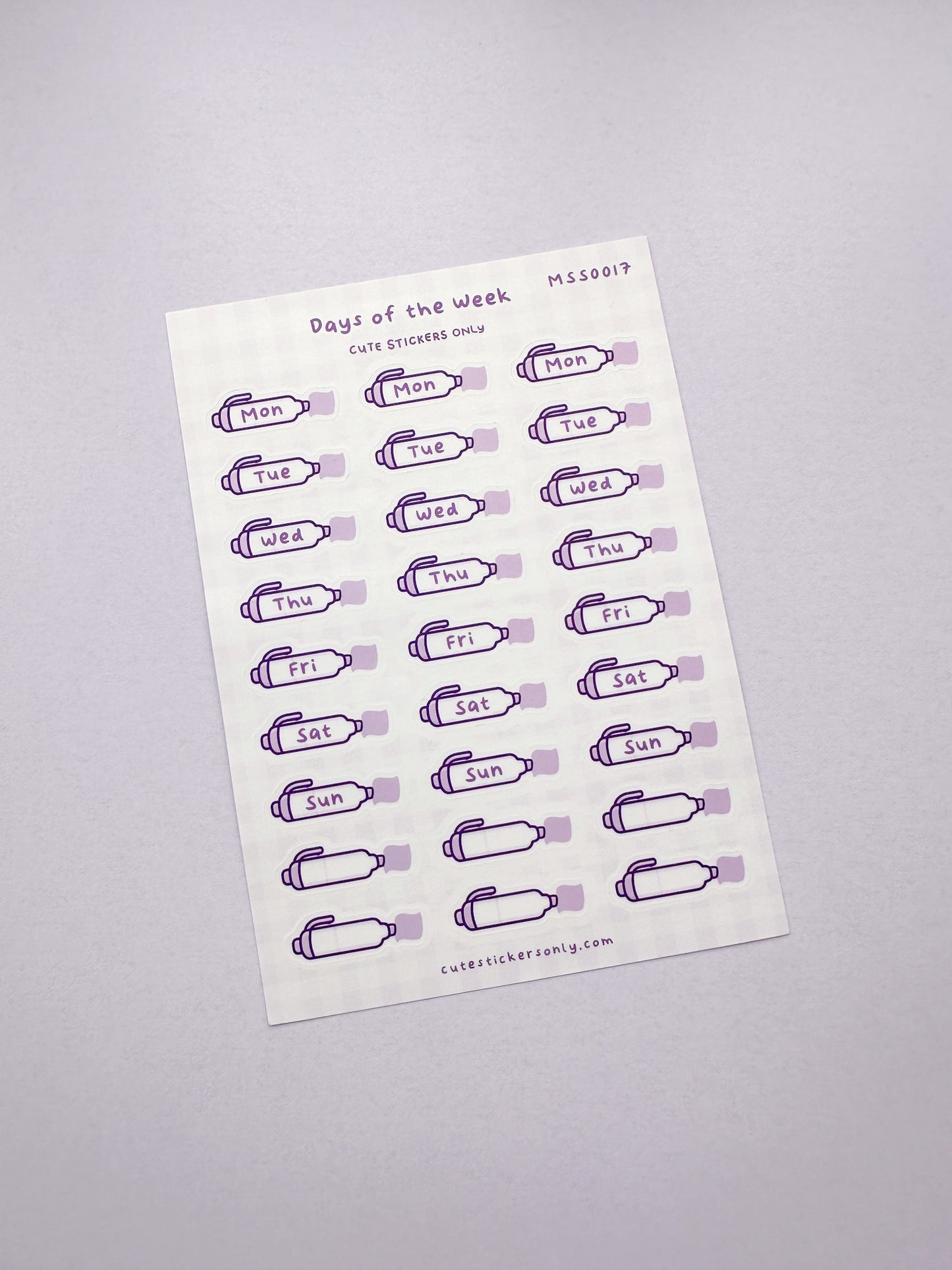 Meowliners Days of the Week - Premium Sticker Sheets