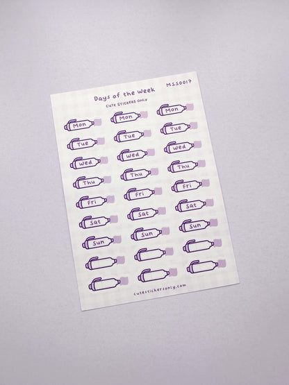 Meowliners Days of the Week - Premium Sticker Sheets