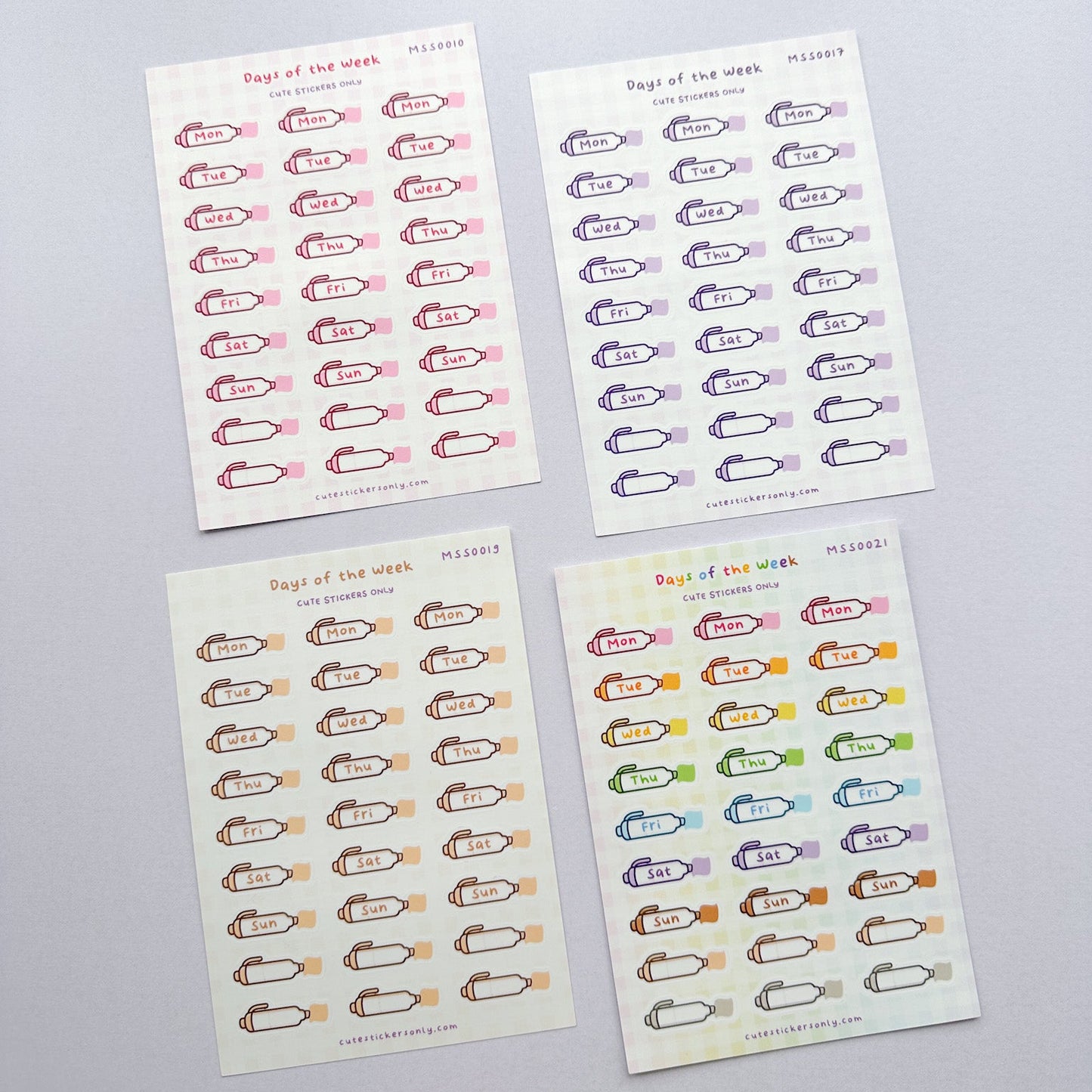 Meowliners Days of the Week - Premium Sticker Sheets