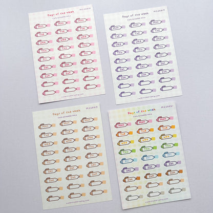 Meowliners Days of the Week - Premium Sticker Sheets