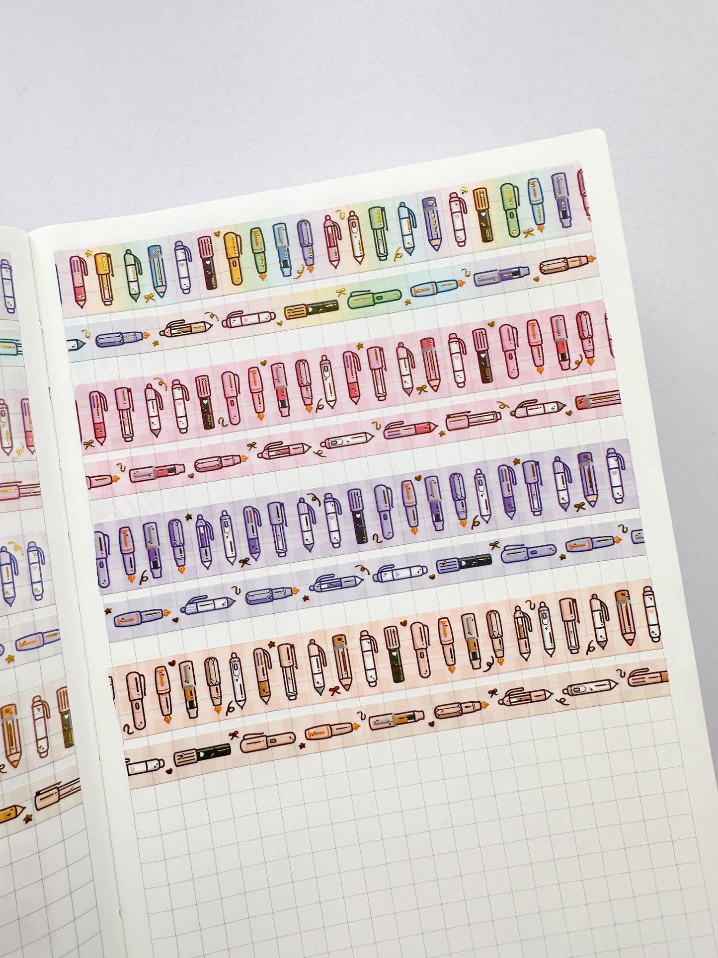 Pen Collectors Club Washi Tapes (Set of 15mm + 8mm) with Gold Foil