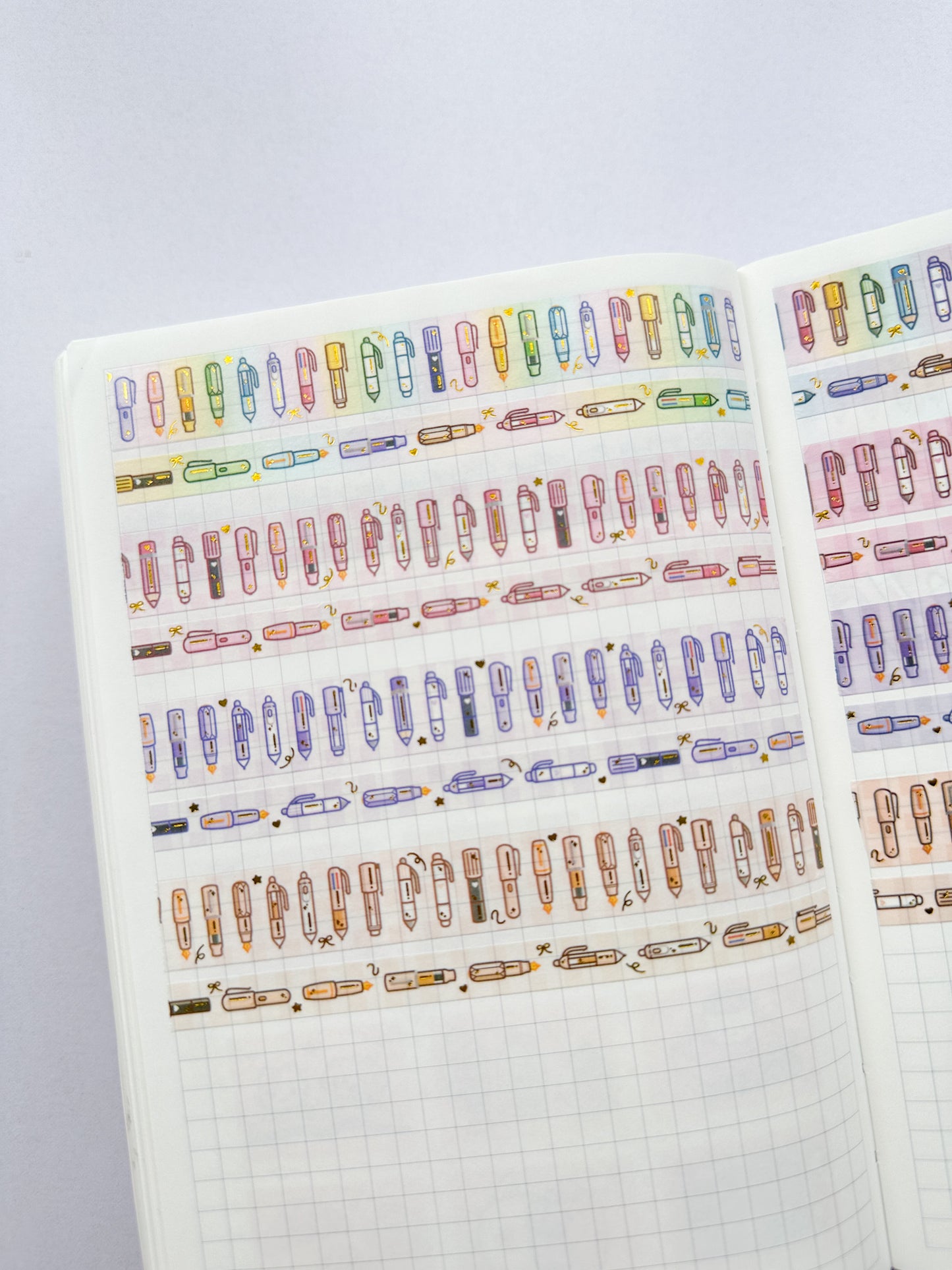 Pen Collectors Club Washi Tapes (Set of 15mm + 8mm) with Gold Foil