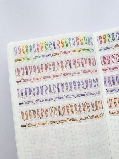 Pen Collectors Club Washi Tapes (Set of 15mm + 8mm) with Gold Foil