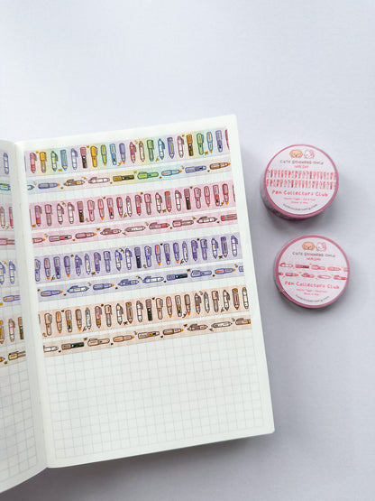 Pen Collectors Club Washi Tapes (Set of 15mm + 8mm) with Gold Foil