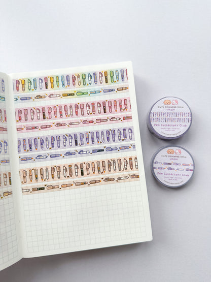 Pen Collectors Club Washi Tapes (Set of 15mm + 8mm) with Gold Foil