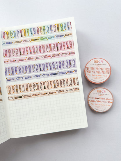 Pen Collectors Club Washi Tapes (Set of 15mm + 8mm) with Gold Foil