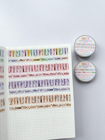 Pen Collectors Club Washi Tapes (Set of 15mm + 8mm) with Gold Foil