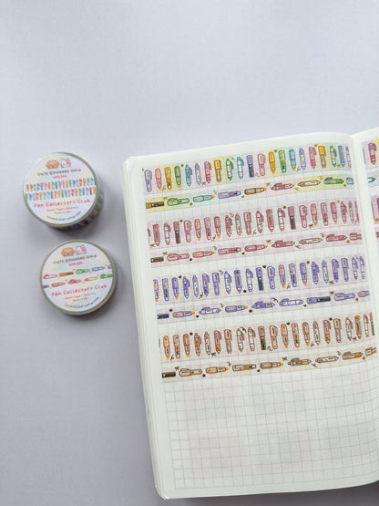 Pen Collectors Club Washi Tapes (Set of 15mm + 8mm) with Gold Foil