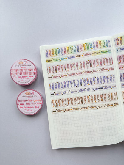Pen Collectors Club Washi Tapes (Set of 15mm + 8mm) with Gold Foil
